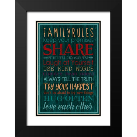Spice Family Rules I Black Modern Wood Framed Art Print with Double Matting by Popp, Grace