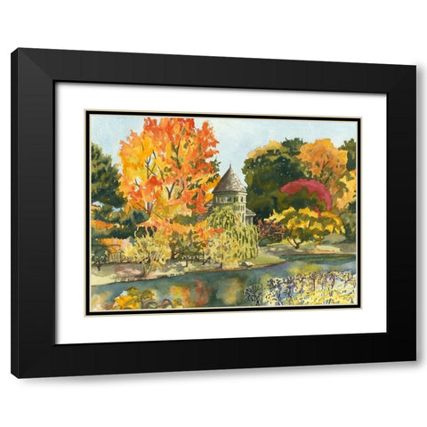 Custom Plein Air Garden II (ASH) Black Modern Wood Framed Art Print with Double Matting by Miller, Dianne