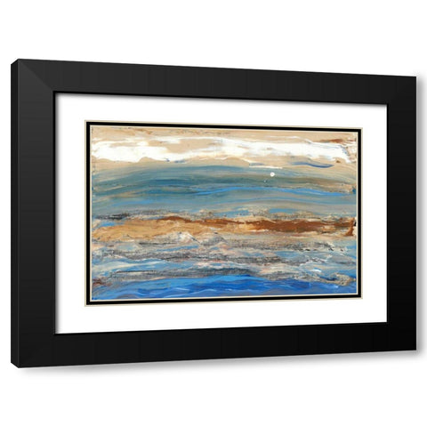 Indigo Currents I Black Modern Wood Framed Art Print with Double Matting by Ludwig, Alicia