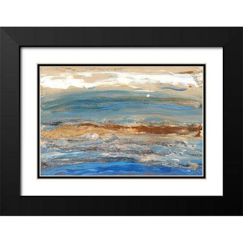 Indigo Currents I Black Modern Wood Framed Art Print with Double Matting by Ludwig, Alicia