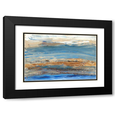 Indigo Currents II Black Modern Wood Framed Art Print with Double Matting by Ludwig, Alicia