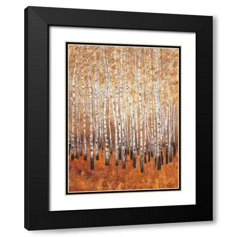 Sienna Birches I Black Modern Wood Framed Art Print with Double Matting by OToole, Tim