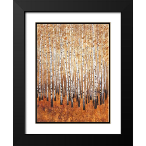 Sienna Birches I Black Modern Wood Framed Art Print with Double Matting by OToole, Tim