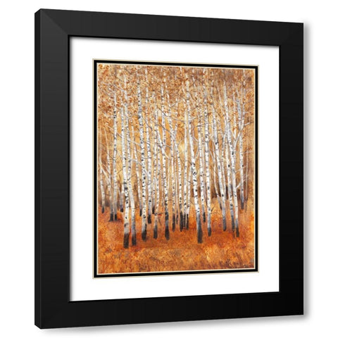 Sienna Birches II Black Modern Wood Framed Art Print with Double Matting by OToole, Tim