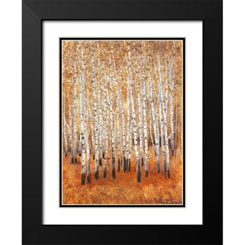 Sienna Birches II Black Modern Wood Framed Art Print with Double Matting by OToole, Tim