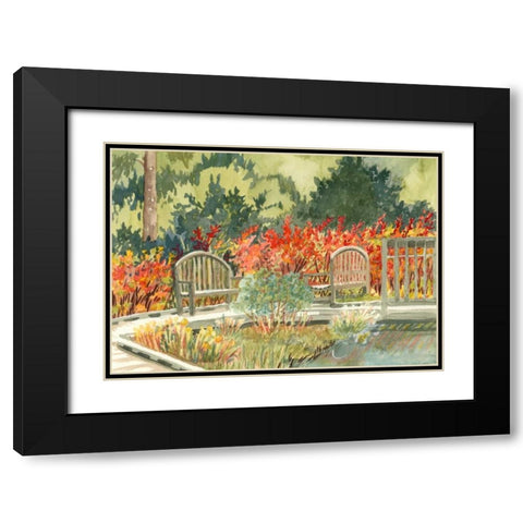 Aquarelle Garden I Black Modern Wood Framed Art Print with Double Matting by Miller, Dianne