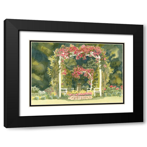 Aquarelle Garden IV Black Modern Wood Framed Art Print with Double Matting by Miller, Dianne