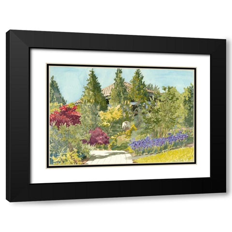 Aquarelle Garden IX Black Modern Wood Framed Art Print with Double Matting by Miller, Dianne