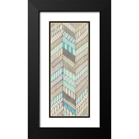 Sketched Chevron I Black Modern Wood Framed Art Print with Double Matting by Galapon, Nikki