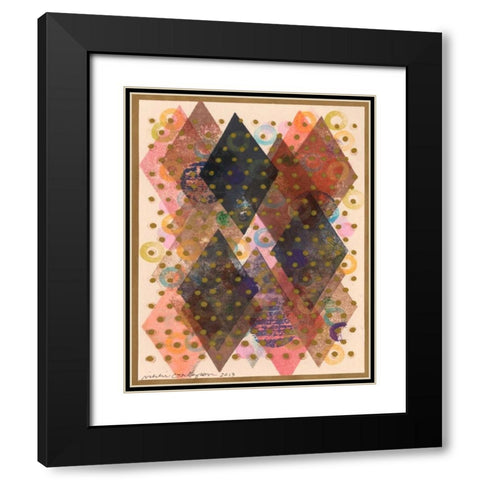 Inked Triangles I Black Modern Wood Framed Art Print with Double Matting by Galapon, Nikki