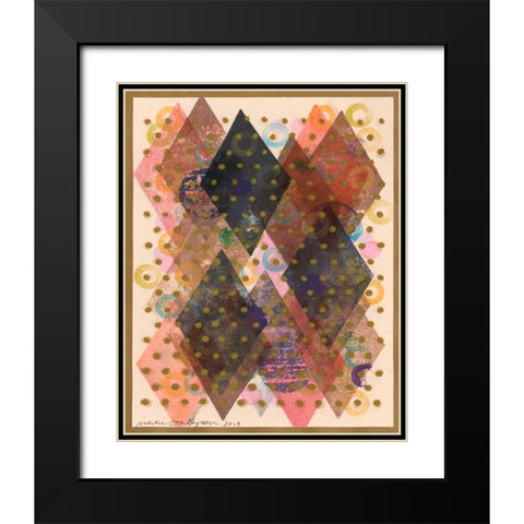 Inked Triangles I Black Modern Wood Framed Art Print with Double Matting by Galapon, Nikki