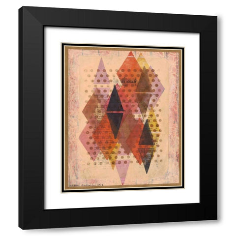 Inked Triangles II Black Modern Wood Framed Art Print with Double Matting by Galapon, Nikki