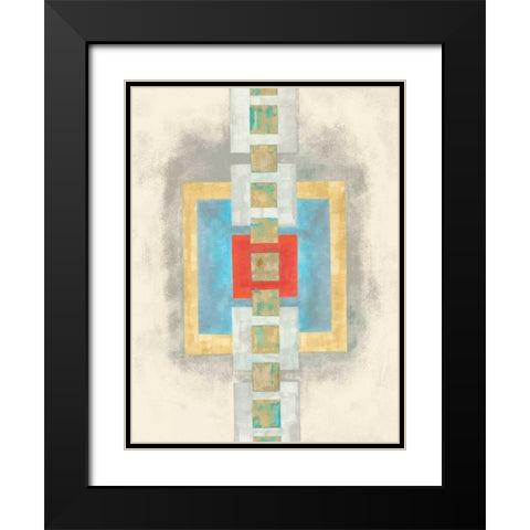 Squares in Line I Black Modern Wood Framed Art Print with Double Matting by Galapon, Nikki