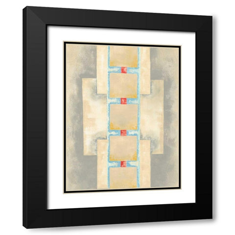Squares in Line II Black Modern Wood Framed Art Print with Double Matting by Galapon, Nikki
