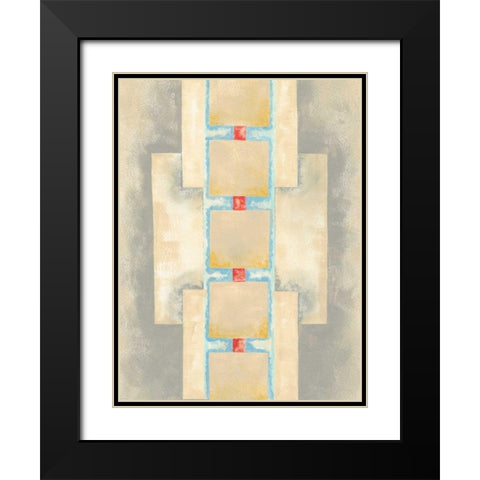 Squares in Line II Black Modern Wood Framed Art Print with Double Matting by Galapon, Nikki