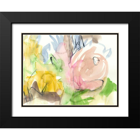 Whimsy in The Garden I Black Modern Wood Framed Art Print with Double Matting by Goldberger, Jennifer