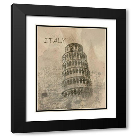 Remembering Italy Black Modern Wood Framed Art Print with Double Matting by Orlov, Irena