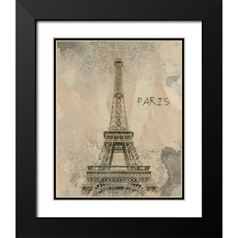 Remembering Paris Black Modern Wood Framed Art Print with Double Matting by Orlov, Irena