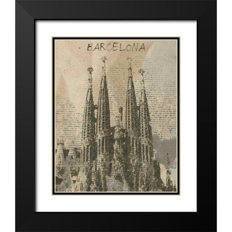Remembering Barcelona Black Modern Wood Framed Art Print with Double Matting by Orlov, Irena