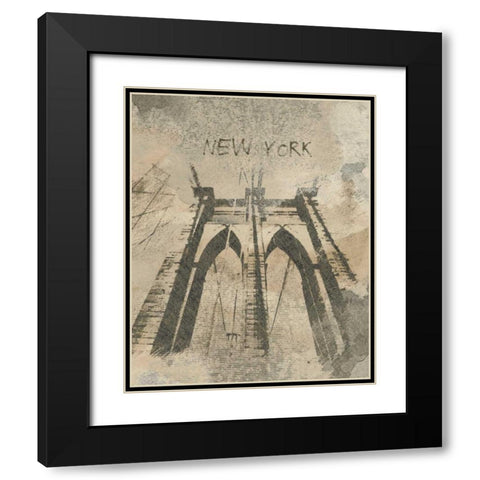 Remembering New York Black Modern Wood Framed Art Print with Double Matting by Orlov, Irena