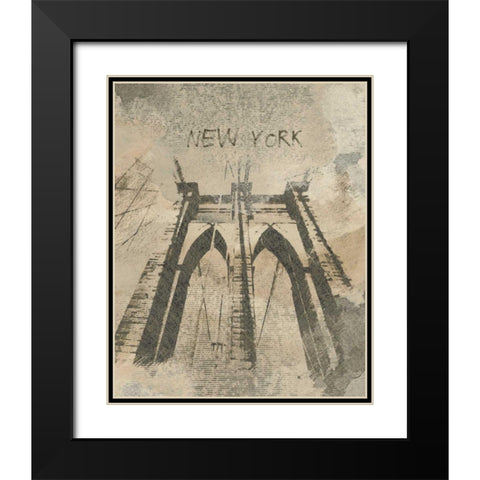 Remembering New York Black Modern Wood Framed Art Print with Double Matting by Orlov, Irena