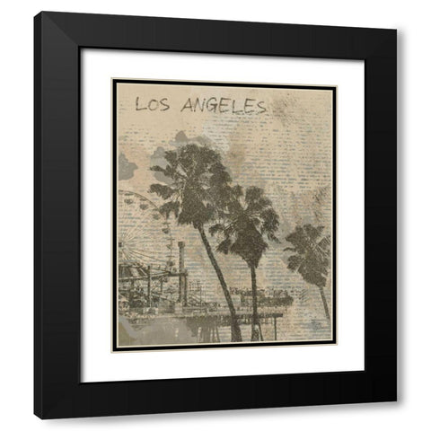 Remembering Los Angeles Black Modern Wood Framed Art Print with Double Matting by Orlov, Irena
