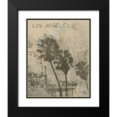 Remembering Los Angeles Black Modern Wood Framed Art Print with Double Matting by Orlov, Irena