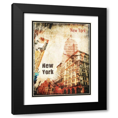 New York Grunge I Black Modern Wood Framed Art Print with Double Matting by Orlov, Irena