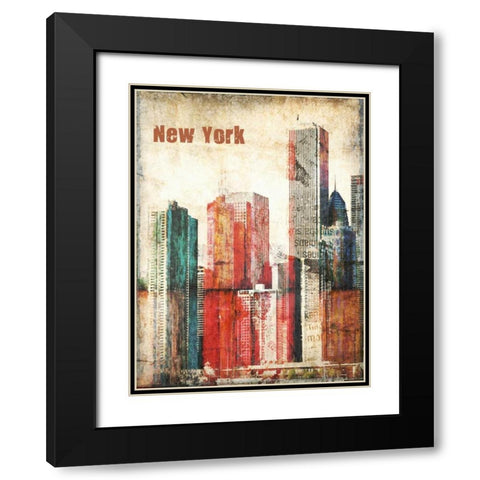 New York Grunge III Black Modern Wood Framed Art Print with Double Matting by Orlov, Irena