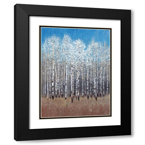 Cobalt Birches I Black Modern Wood Framed Art Print with Double Matting by OToole, Tim