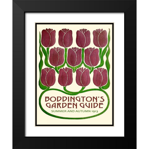 Boddingtons Garden Guide III Black Modern Wood Framed Art Print with Double Matting by Vision Studio