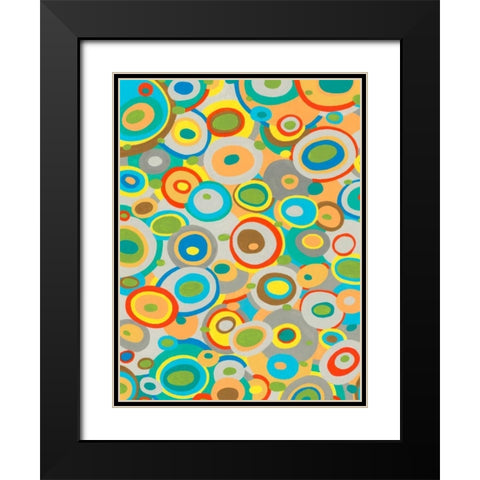 Overlapping Ovals I Black Modern Wood Framed Art Print with Double Matting by Galapon, Nikki