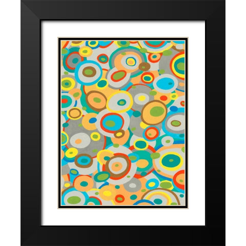 Overlapping Ovals II Black Modern Wood Framed Art Print with Double Matting by Galapon, Nikki