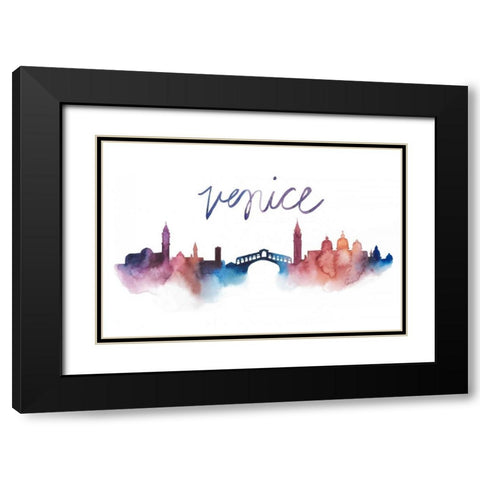 World Cities Skyline III Black Modern Wood Framed Art Print with Double Matting by Popp, Grace