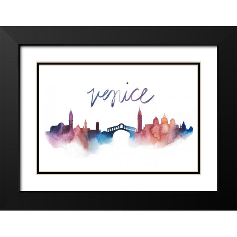 World Cities Skyline III Black Modern Wood Framed Art Print with Double Matting by Popp, Grace