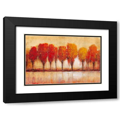 Autumn Waters Edge Black Modern Wood Framed Art Print with Double Matting by OToole, Tim