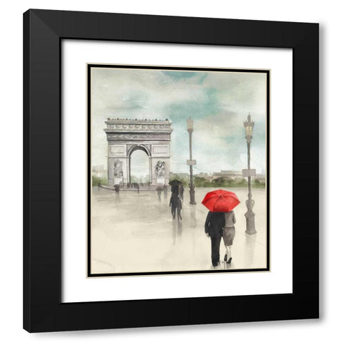 Rainy Day Lovers II Black Modern Wood Framed Art Print with Double Matting by Popp, Grace