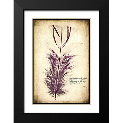 Feather in Color II Black Modern Wood Framed Art Print with Double Matting by Malek, Honey