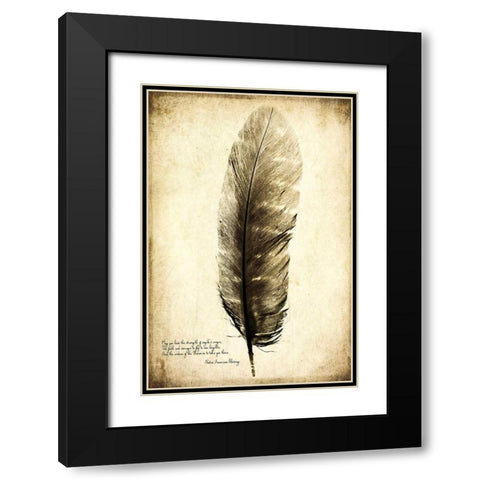 Feather on the Wind I Black Modern Wood Framed Art Print with Double Matting by Malek, Honey