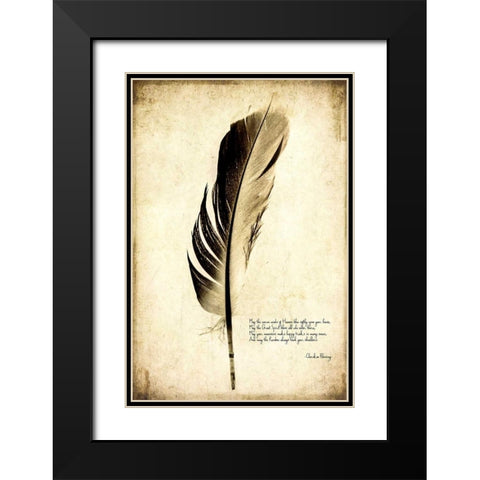 Feather on the Wind III Black Modern Wood Framed Art Print with Double Matting by Malek, Honey