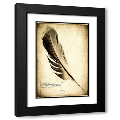 Feather on the Wind IV Black Modern Wood Framed Art Print with Double Matting by Malek, Honey