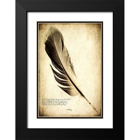 Feather on the Wind IV Black Modern Wood Framed Art Print with Double Matting by Malek, Honey