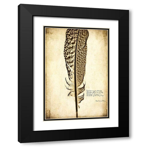 Feather on the Wind VI Black Modern Wood Framed Art Print with Double Matting by Malek, Honey