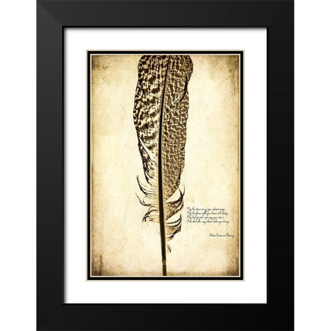Feather on the Wind VI Black Modern Wood Framed Art Print with Double Matting by Malek, Honey