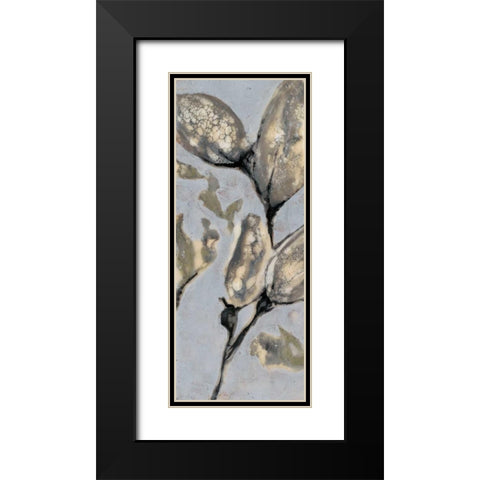 Flower Bud Triptych I Black Modern Wood Framed Art Print with Double Matting by Goldberger, Jennifer