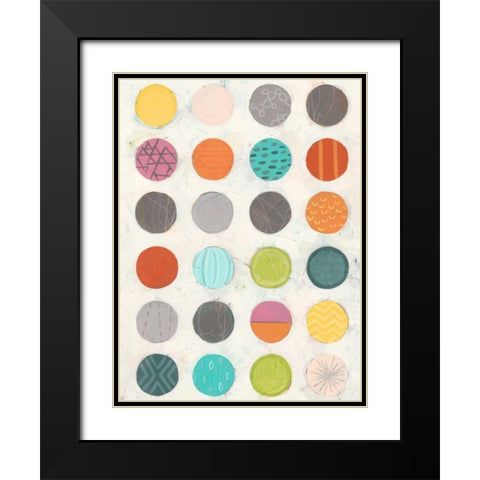 Pattern Interaction II Black Modern Wood Framed Art Print with Double Matting by Vess, June Erica