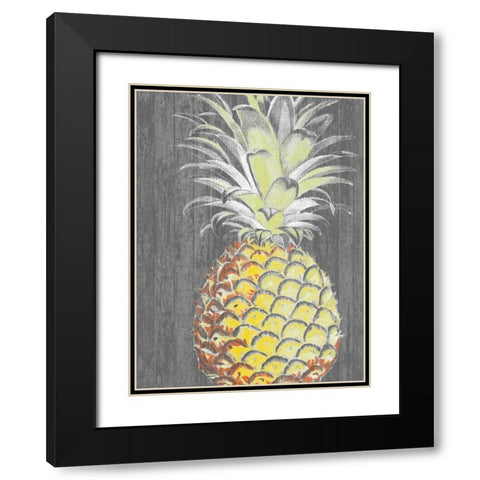 Vibrant Pineapple Splendor II Black Modern Wood Framed Art Print with Double Matting by Studio W