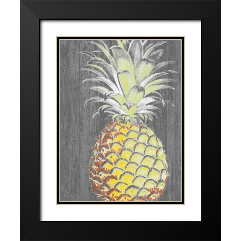 Vibrant Pineapple Splendor II Black Modern Wood Framed Art Print with Double Matting by Studio W