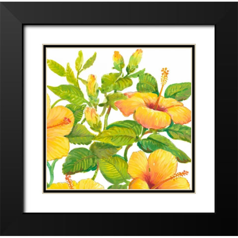 Watercolor Hibiscus II Black Modern Wood Framed Art Print with Double Matting by OToole, Tim