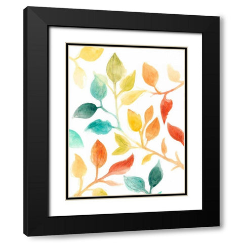 Spectrum Leaves I Black Modern Wood Framed Art Print with Double Matting by Vess, June Erica